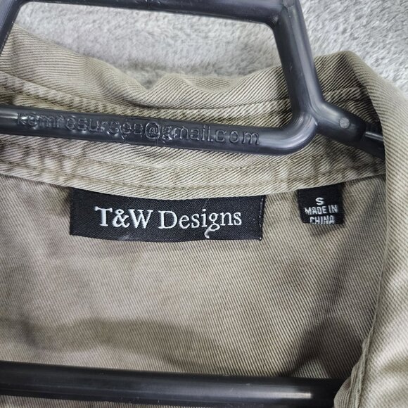 Womens T&W Designs Shirt w/ Roll Tab Sleeves Button-Up 100% Tencel Size S - Picture 6 of 11